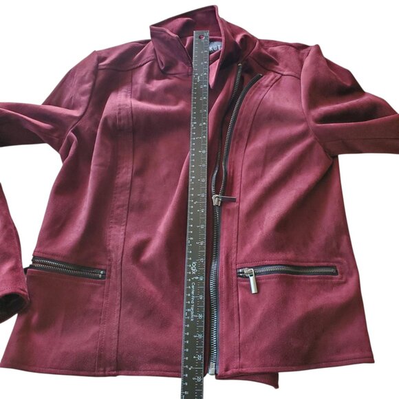 Kut From the Kloth Plum  Faux Suede Moto Eveline Jacket Large - Picture 9 of 12